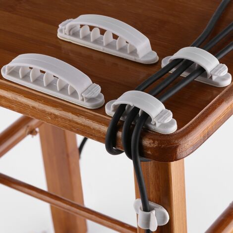 10 Pièces Support Câble de Bureau, Clip Organisateur de Fils, Crochet Gestion Câbles pour Maison et Bureau (1/5)