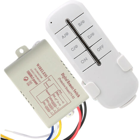 Interrupteur RF sans fil ON/OFF AC180-240V pour lampes (3 voies, 31000W) - Télécommande pour éclairage (1/5)