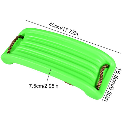Siège de balançoire en plastique courbé vert pour aire de jeux extérieure enfant (1/5)