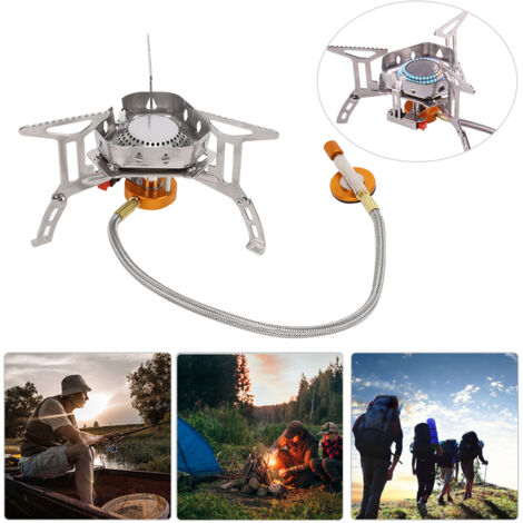 Brûleur de Camping Gaz Inoxydable 304 Portable Anti-Vent pour Randonnée (1/5)