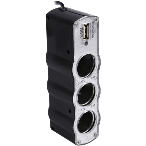 Allume-cigare triple avec ports USB et allume-cigare supplémentaire - Chargeur DC et adaptateur (1/5)