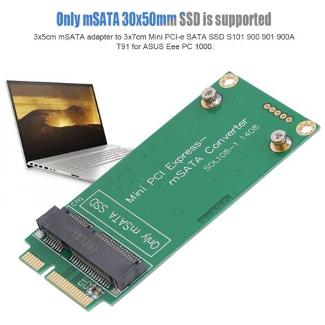 Carte Adaptateur mSATA vers SATA Mini PCIe pour Ordinateur Portable ASUS (1/5)