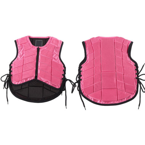 Veste de Protection Équestre pour Enfants avec Rembourrage en Mousse - Équipement de Sécurité pour Équitation - Rose (1/5)