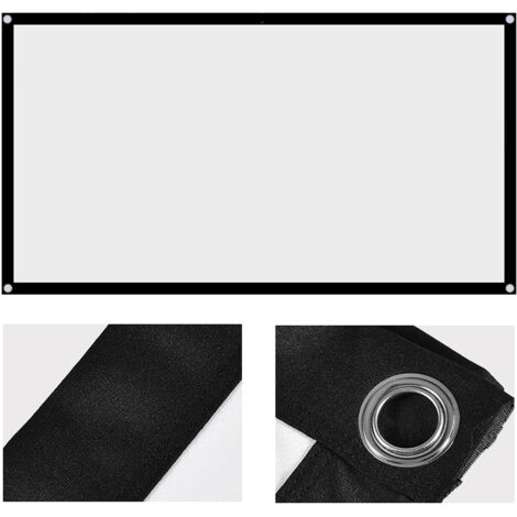 Écran de Projection Portable 60 Pouces Blanc 16:9, Anti-Rides et Pliable