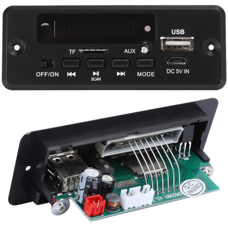 Module Amplificateur Bluetooth MP3 avec Affichage Numérique, Lecteur 2x3W Noir Fournitures