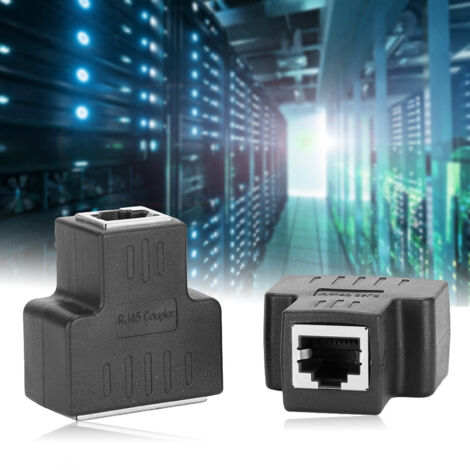 Adaptateur Ethernet RJ45 Femelle 1‑entrée 2‑sorties, Diviseur de Câble LAN pour Extension Réseau Internet (1/5)