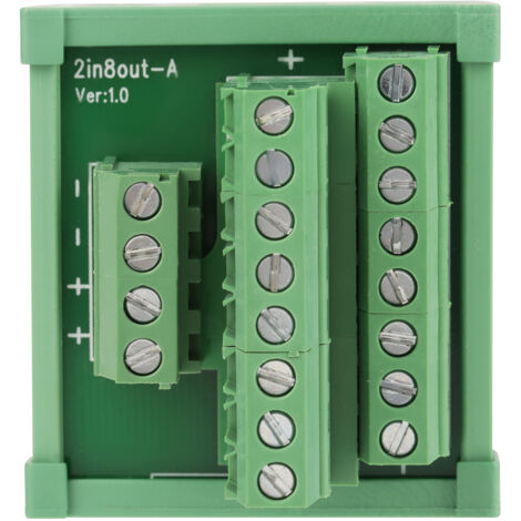 Module de distribution d'alimentation 2 entrées 8 sorties pour rail DIN et montage sur panneau (1/5)