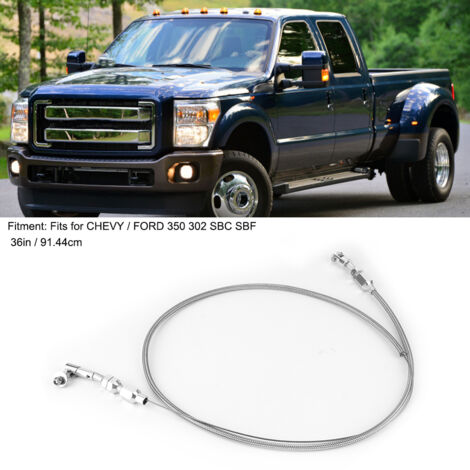 Câble d'accélérateur universel 36 pouces pour CHEVY / FORD 350 302 SBC en acier inoxydable tressé (1/5)