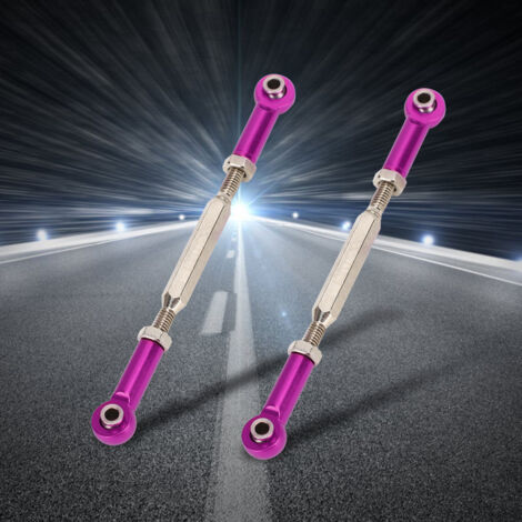 6 pièces 88mm Tirants en Alliage d'Aluminium Réglables pour Voitures RC - Accessoires de Liaison Violet (1/5)