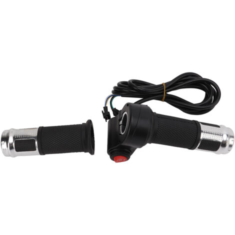 Poignée d'accélérateur universelle 6 fils pour vélo électrique 12V‑99V, deux sections trois vitesses, argentée (1/5)