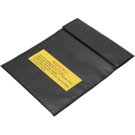 Sac de protection ignifuge pour batterie Lipo 18x23cm, anti-explosion et sûr pour le stockage et la charge - Noir (1/5)