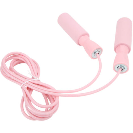 Corde à Sauter en Acier avec Double Roulements Ajustable pour Hommes, Femmes et Enfants - Rose (1/5)