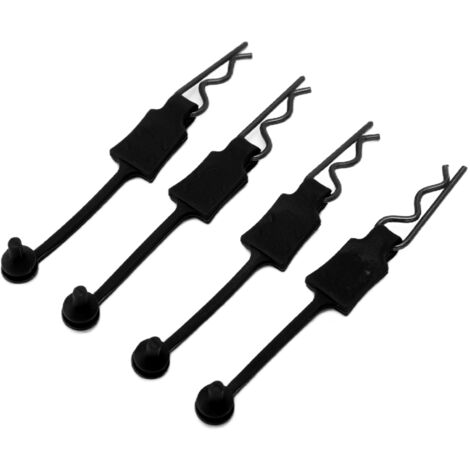 4 Pièces Attaches Universelles pour Coque de Voiture RC 1/10, Épingles et Fermoirs de Remplacement Noir (1/5)