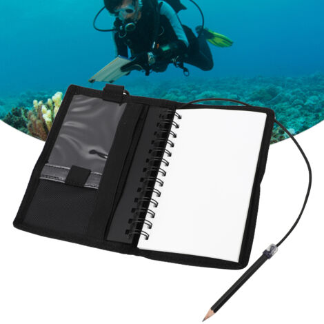 Bloc-notes étanche plongée sous-marine - Carnet d'écriture submersible équipement de plongée noir