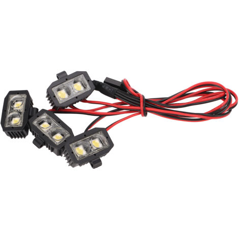 Phare LED RC 5-7.4V 8 LEDs Blanc - Coque Plastique Résistante pour Voiture RC 1/10 - Éclairage Puissant et Durable (1/5)