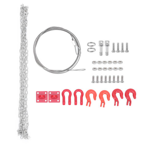 Attelage Universel RC avec Chaîne et Sangle de Remorquage pour Voiture Télécommandée (1/5)
