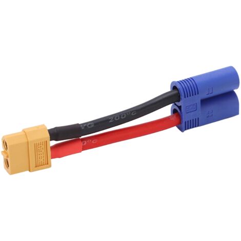 Câble souple en silicone flexible XT60 femelle vers EC5 mâle pour modèles RC voiture, avion, bateau (1/5)