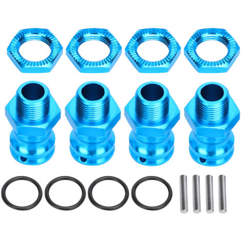 4 pièces Alliage d'Aluminium 17mm Hex 23mm Prolongateur Roue pour Voiture RC 1/8 Bleu (1/5)