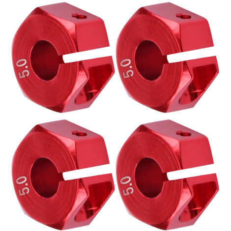 Adaptateur de moyeu hexagonal universel 12mm pour voitures RC 1/10 HSP Sakura (5mm, rouge) (1/5)