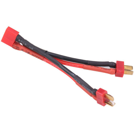 Câble d'alimentation T Plug 2 mâles vers 1 femelle en silicone pour batterie Lipo 2-6S (1/5)