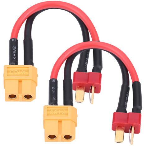 2 Pièces Câbles Adaptateur RC T Plug Mâle vers XT60 Femelle en Silicone (1/5)