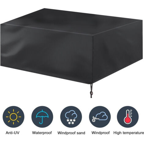 Housse de Protection Imperméable pour Table et Chaises de Jardin en Toile Oxford (242x162x100) (1/5)