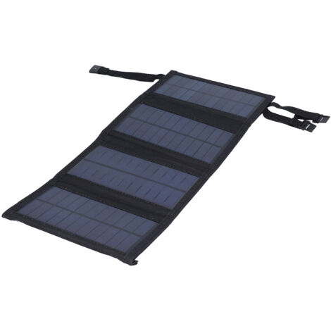 Panneau solaire portable 20W USB pliable, chargeur polycristallin pour extérieur noir (1/5)