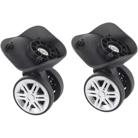 1 Paire de Roues Silencieuses à Double Rangée pour Valise, Accessoire de Boîte à Code avec Barre de Tirage Grande Taille