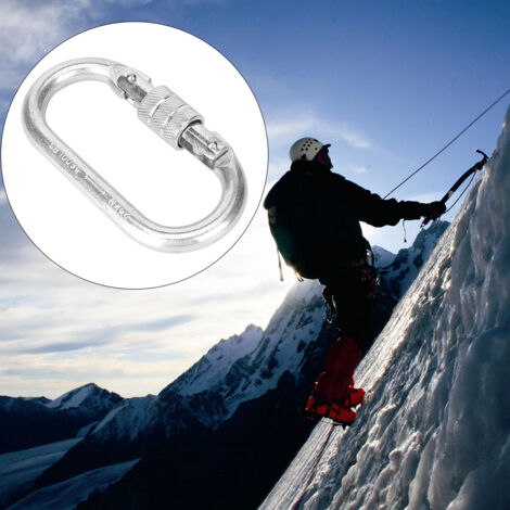 Mousqueton de sécurité en acier alliage argent 25KN pour escalade et sauvetage extérieur (1/5)