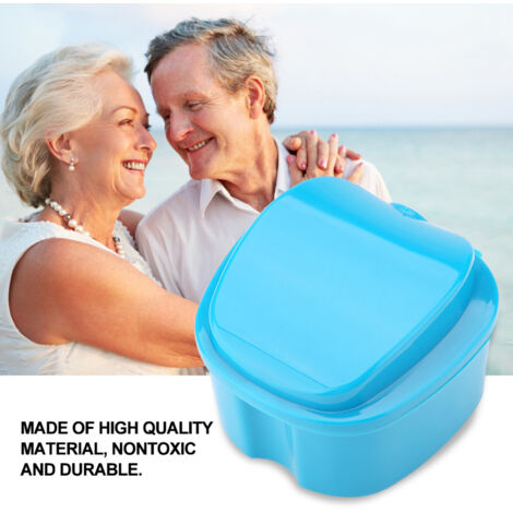 Boîte de Rangement pour Dentier avec Filtre - Appareil Dentaire Bleu Clair (1/5)