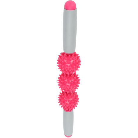 Rouleau de massage musculaire 3 balles - Bâton de yoga pour relaxation corporelle - Rouge Rose (1/5)