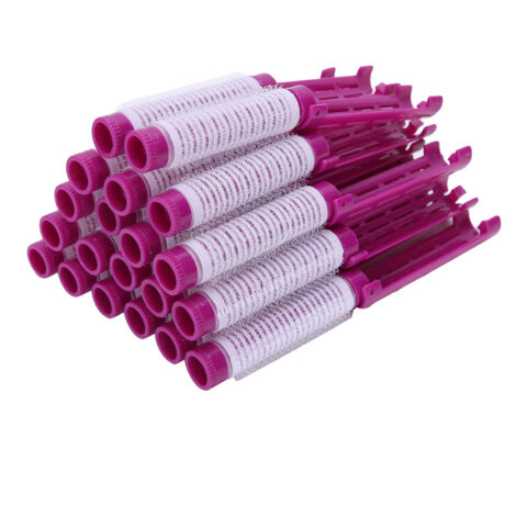 20 pièces Bigoudis Boucles Crépus Fluffy Mèches Outil Coiffure Violet (1/5)
