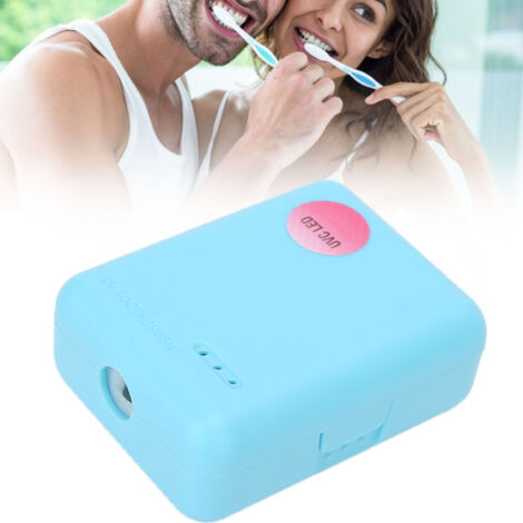 Support mural portable pour têtes de brosse à dents avec stérilisation UV (Bleu UE) (1/5)