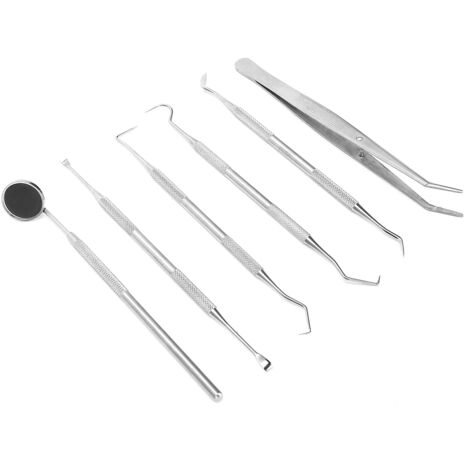 6 pièces / set Curette Dentaire Détartrage Grattoir à Tartre Instruments Dentaires Soins Bucco-dentaires (1/5)