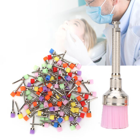 100 Pièces Brosses de Polissage Dentaire en Nylon - Kit de Soins Dentaires avec Boîte de Rangement - Couleurs Assorties