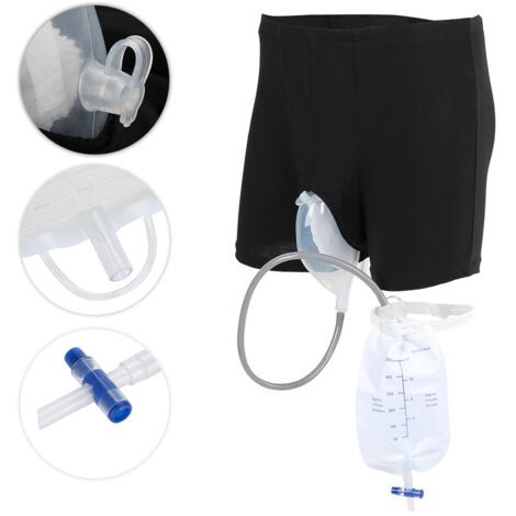 Sachet de jambe urinaire réutilisable pour hommes, entonnoir à urine en silicone avec collecteur et cathéter