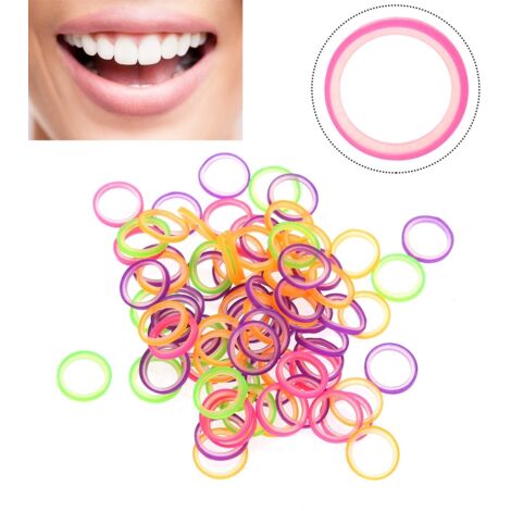 100 pièces Bandes élastiques dentaires professionnelles pour appareil orthodontique - 3.5 oz (1/5)
