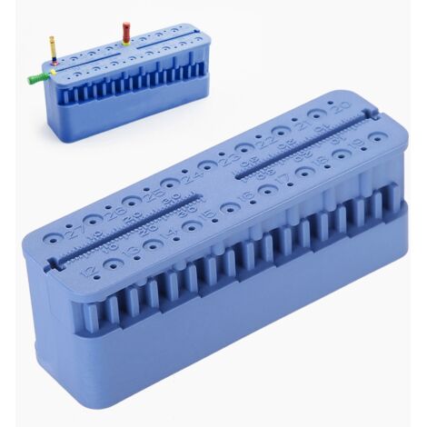 Règle Endodontique pour Blocs Dentaires - Outil de Mesure Endo (Bleu Foncé) (1/5)