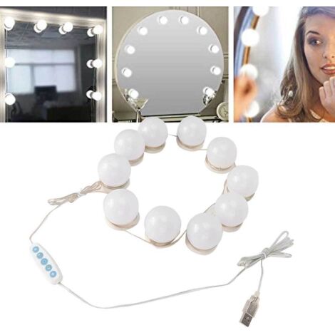 10 Ampoules LED USB 5 Températures de Couleur pour Miroir de Maquillage et Coiffeuse (1/5)