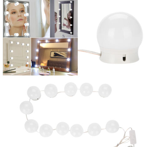 12 Pièces Kit Lumineux Miroir LED pour Maquillage, Lampe Vanité USB à Intensité Réglable (1/5)