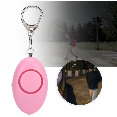 Alarme de sécurité personnelle pour femmes et personnes âgées - Bracelet clé avec LED - Rose