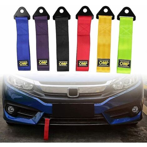 Sangle de remorquage en nylon haute résistance, universelle, pour voiture de course, remorque, pare-chocs - Noire (1/5)