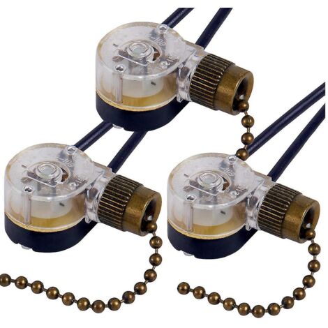 Lot de 3 interrupteurs pour ventilateur de plafond Ze-109, interrupteur à tirette de remplacement ()--