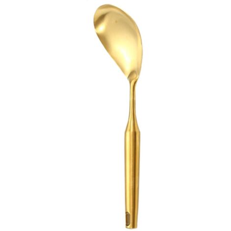 Ensemble de 6 ustensiles de cuisine en acier inoxydable : louche à soupe dorée, spatule, antirouille, style moderne, 1 cuillère. (1/5)