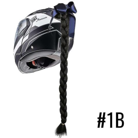 Queue de cheval tressée pour casque de moto, double tresse torsadée avec air - 1B (1/3)