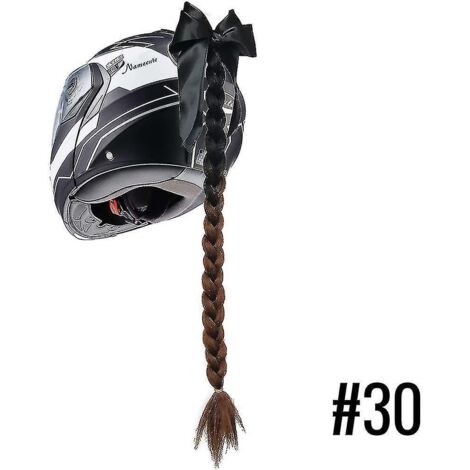 Queue de cheval tressée pour casque de moto, double tresse torsadée avec air - 30 (1/4)
