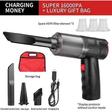 Aspirateur de voiture sans fil 16 000 Pa 150 W 2 en 1, soufflant, portable et sans fil – G (1/5)