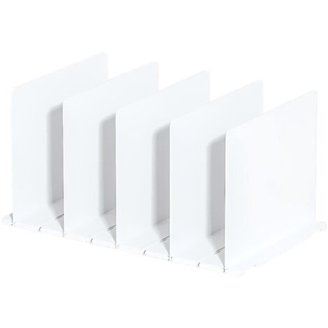 Séparateurs d'étagères, 3/4/5 pièces, étagères en ABS pour l'organisation des placards, livres, serviettes, chapeaux, séparateurs pour sacs à main - 5 pièces - Blanc (1/5)
