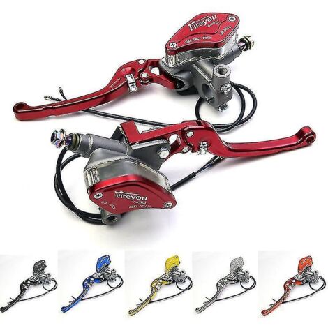 Levier réglable, poignée, maître-cylindre de frein hydraulique, pompe d'embrayage hydraulique, universel pour motos de course Yamaha et Kawasaki - pièce droite rouge (1/5)