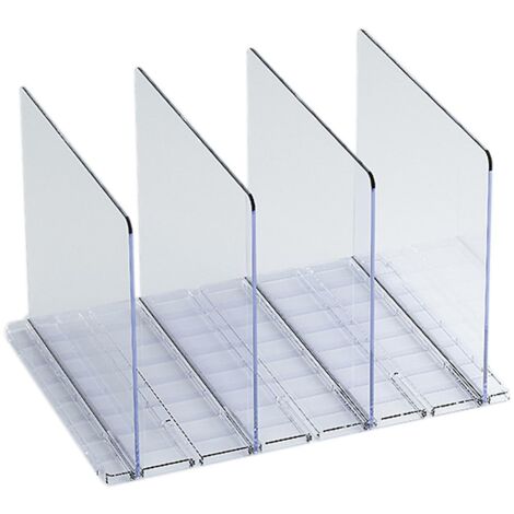Séparateurs d'étagères, 3/4/5 pièces, étagères en ABS pour l'organisation des placards, livres, serviettes et chapeaux, séparateurs pour sacs à main - 4 pièces - Transparent (1/5)